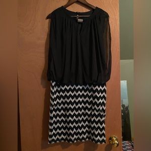 Black & Silver dress herringbone detail with beautiful silver thread throughout